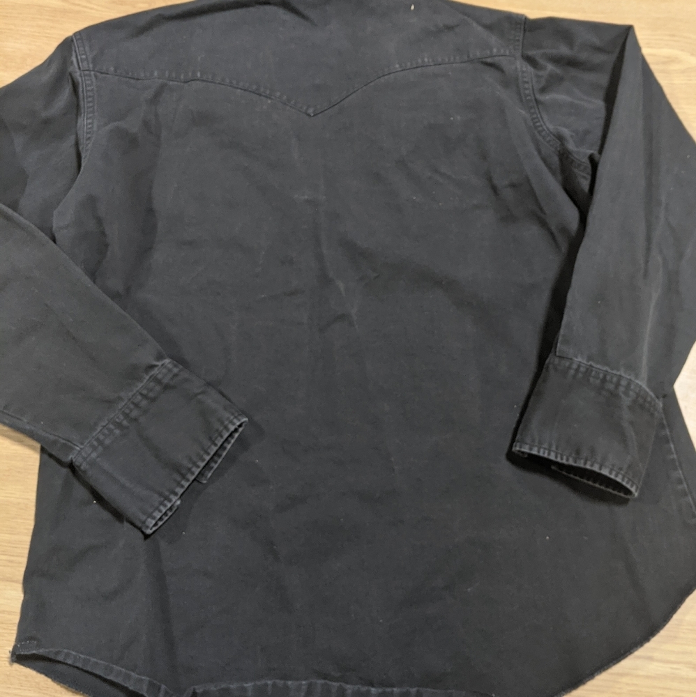 *charity fundraiser* Vintage black wrangler western button-up shirt large - Picture 5 of 5